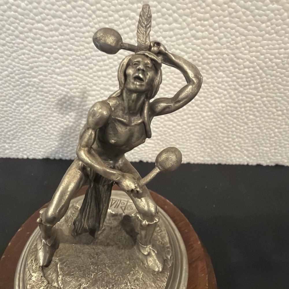 1982 Chilmark Crow Medicine Dancer Pewter‎ Sculpture Donald Polland 1168 Of 2500 - Picture 2 of 5